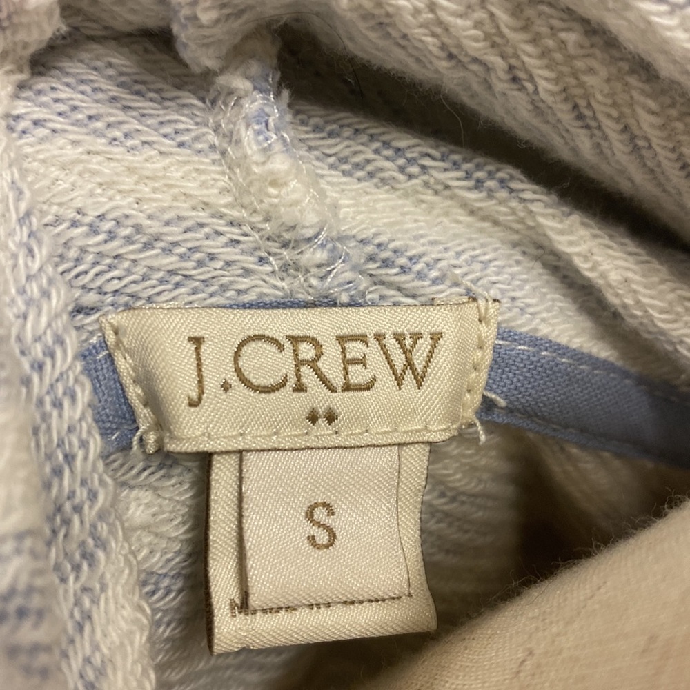 J. Crew Factory Blue and White Striped Hoodie - Picture 2 of 7